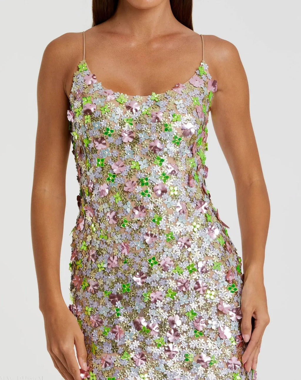 Women's Dress Floral Sleeveless - Black Sequin Mesh