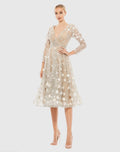 Women's Beige Cocktail Dress Lace Floral for Evening & Special Occasions