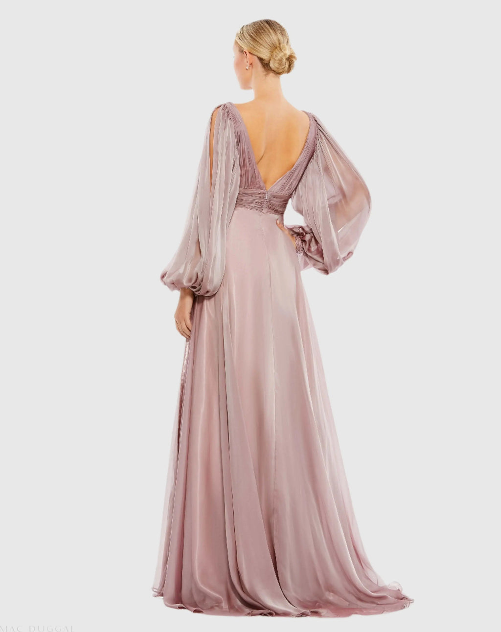 Women's Purple Dress - Purple Ruched Pleated
