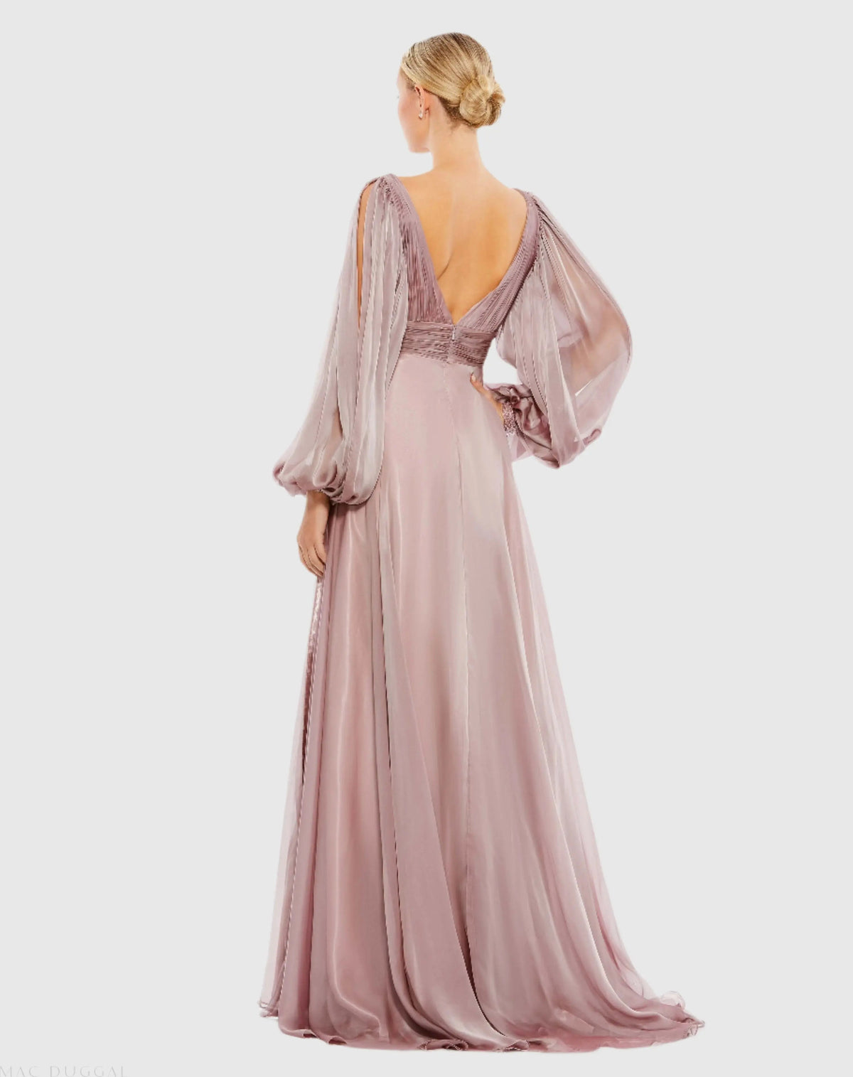 Women's Purple Dress - Purple Ruched Pleated