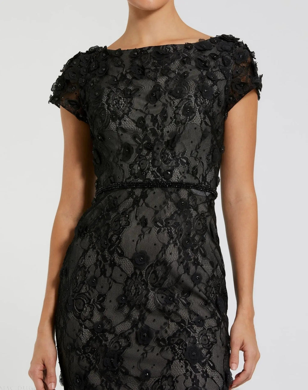 Women's Black Dress Floral - Black Lace