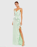 Women's Dress Satin - Ruffle Asymmetrical