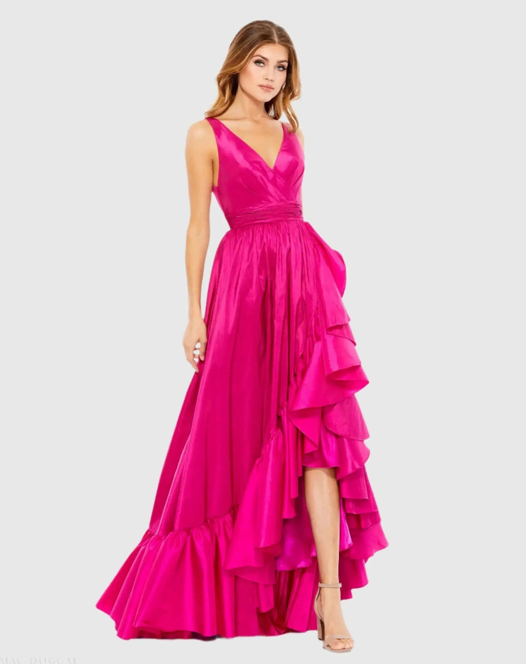 Women's Pink Dress - Ruffle Gown
