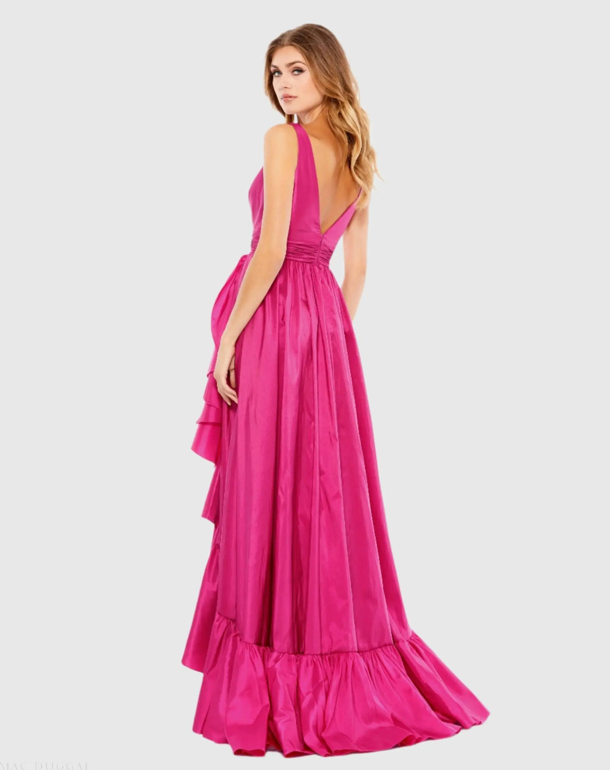 Women's Pink Dress - Ruffle Gown