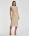 Women's Midi Dress Floral Sleeveless - Mesh