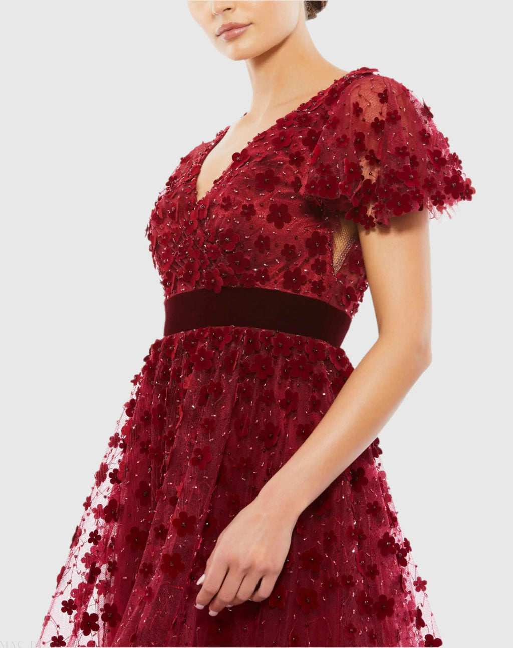Women's Red Midi Dress Velvet