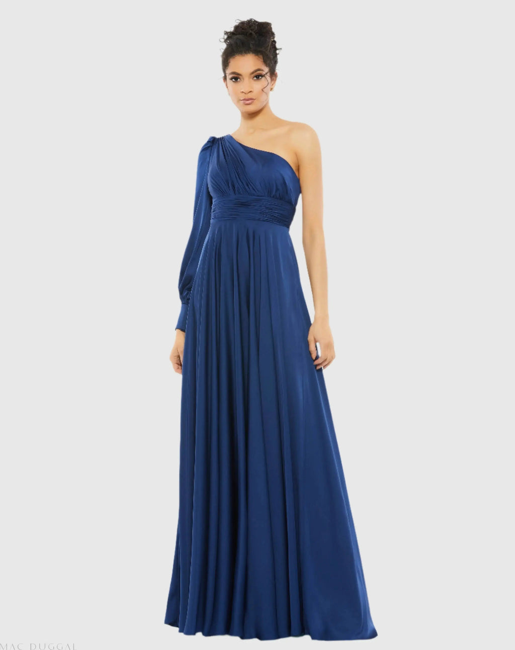 Women's Dress One Shoulder - Satin Ruched