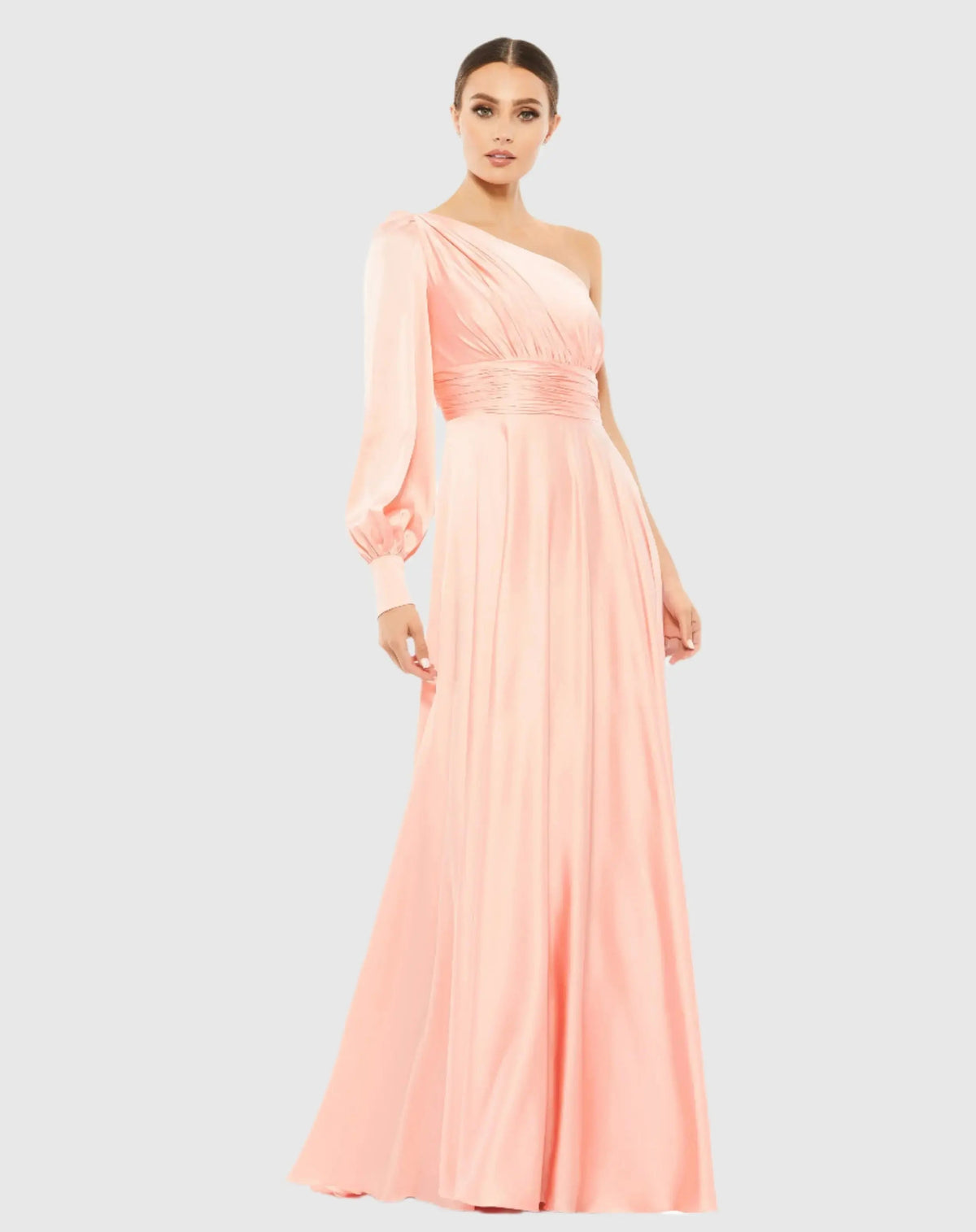 Women's Dress One Shoulder - Satin Ruched