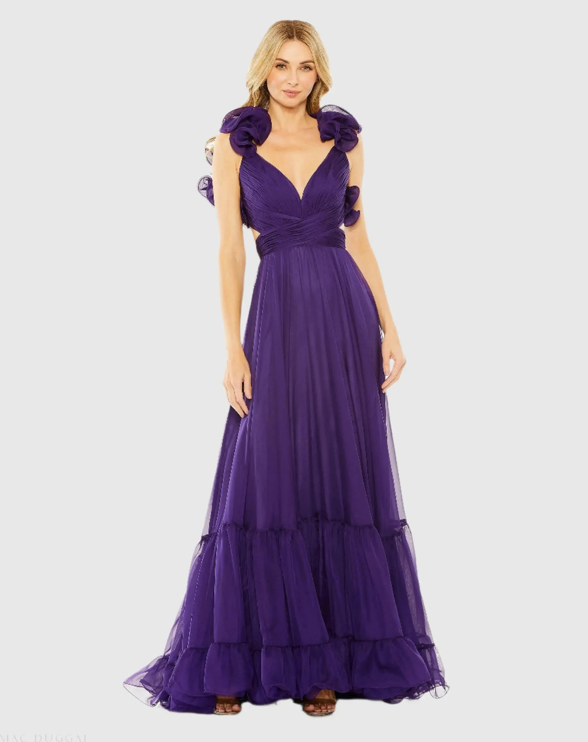 Women's Purple Dress - Purple Lace Ruffle