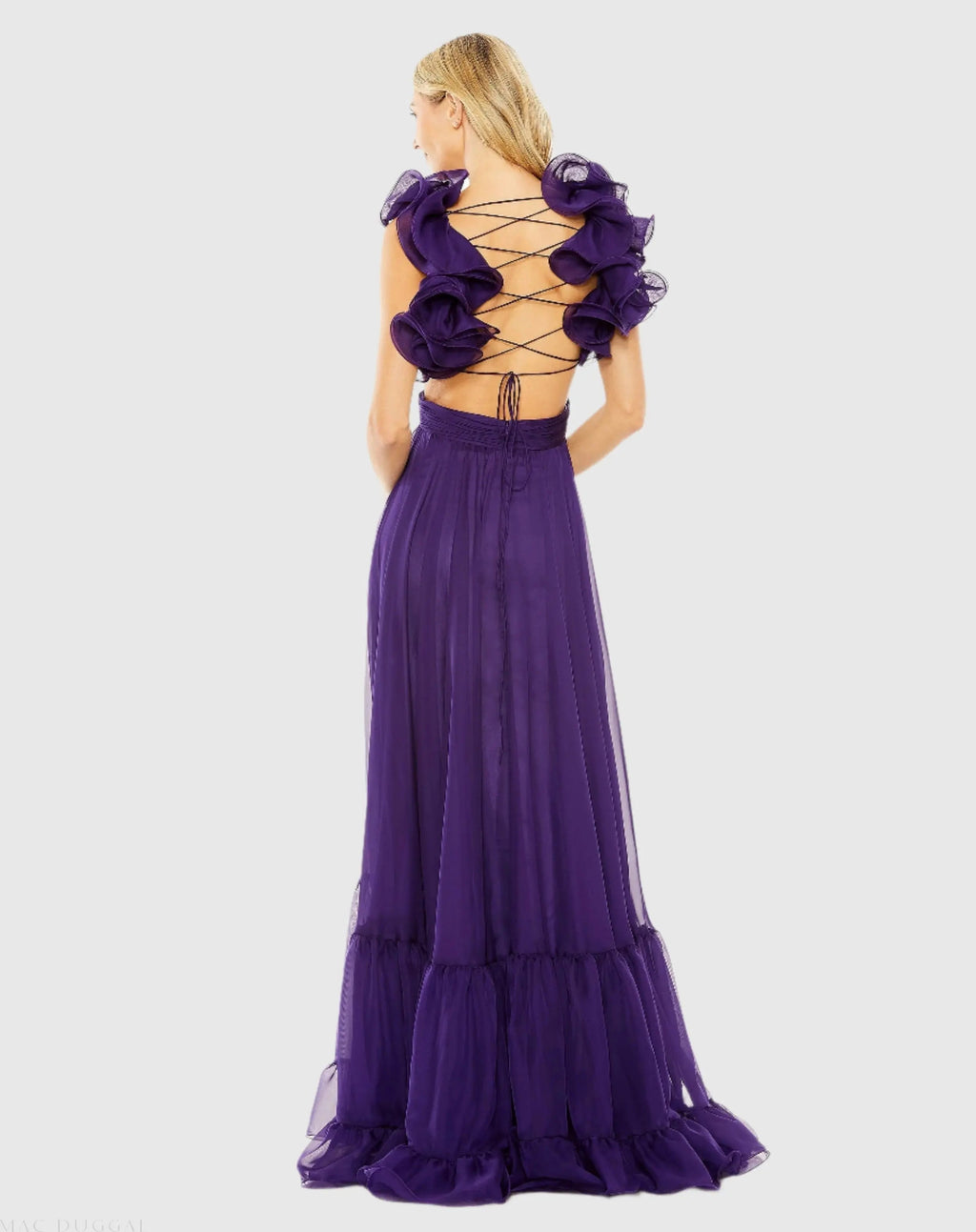 Women's Purple Dress - Purple Lace Ruffle