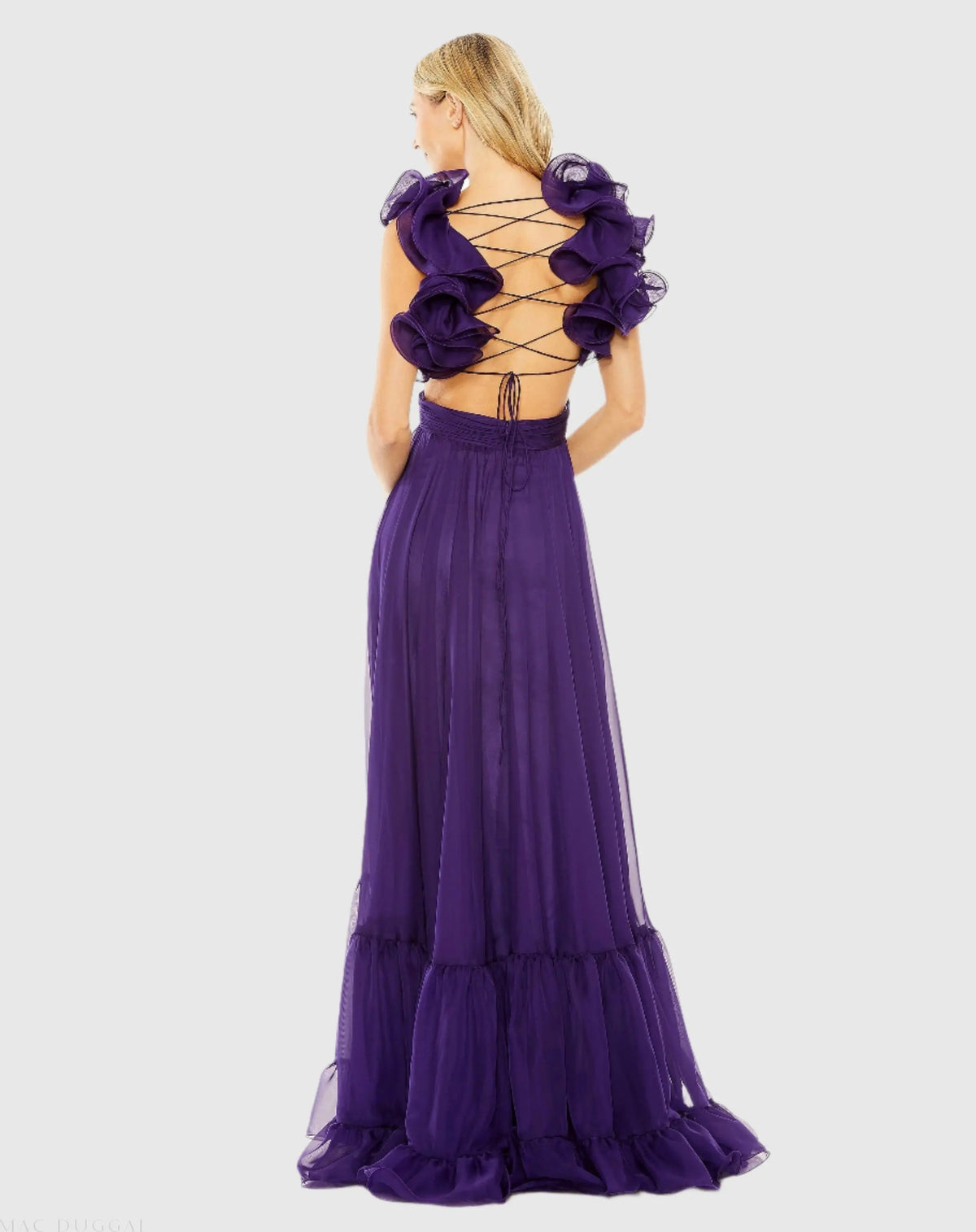 Women's Purple Dress - Purple Lace Ruffle