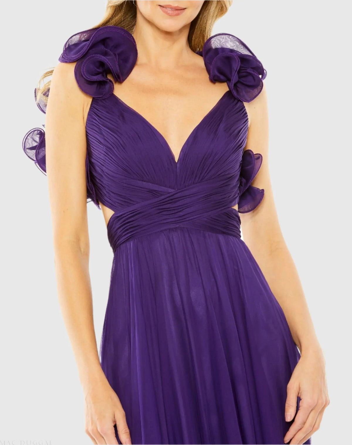 Women's Purple Dress - Purple Lace Ruffle
