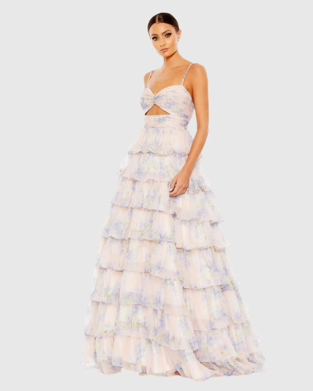 Women's Dress Floral - Ruffle Cutout