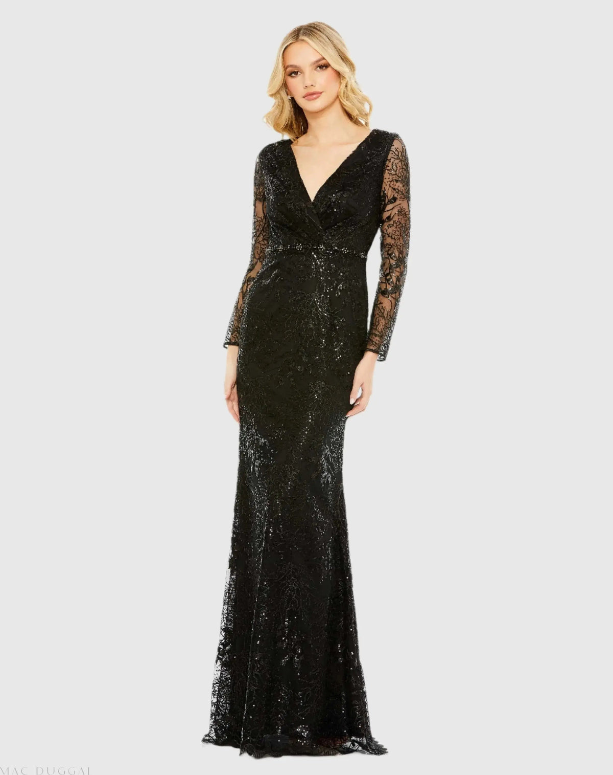 Women's Dress - Sleeve Gown - Long Sleeve Gown