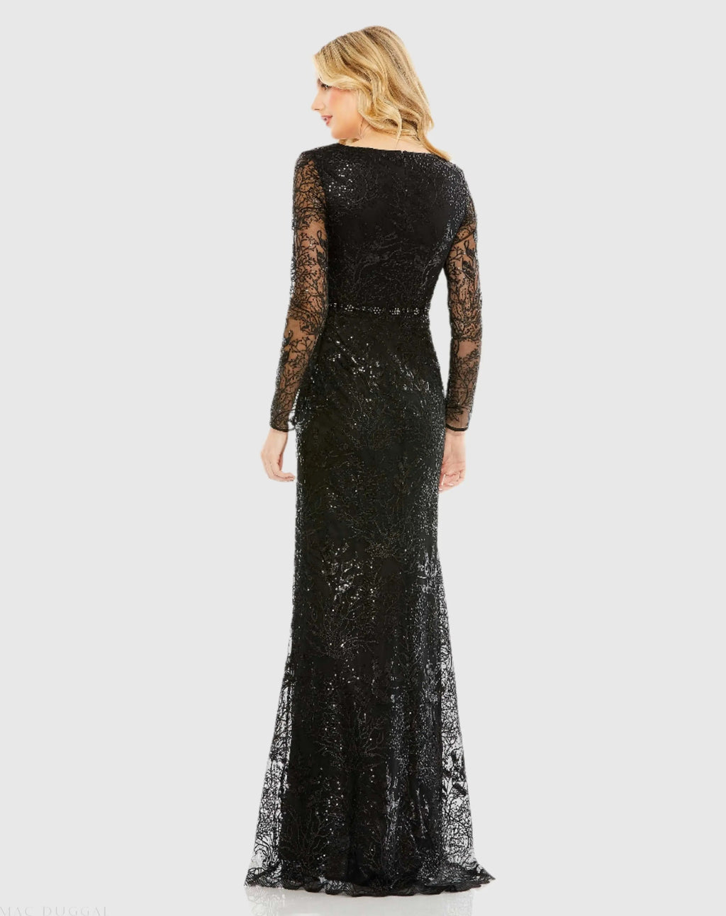 Women's Black Dress - Black Lace Sequin