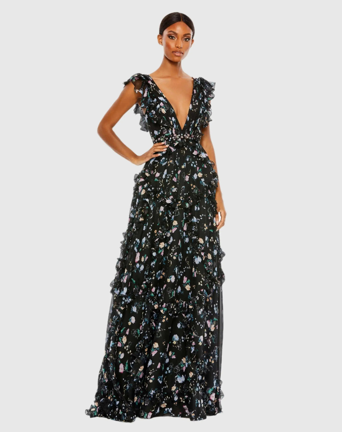 Women's Dress Floral - Ruffle Chiffon