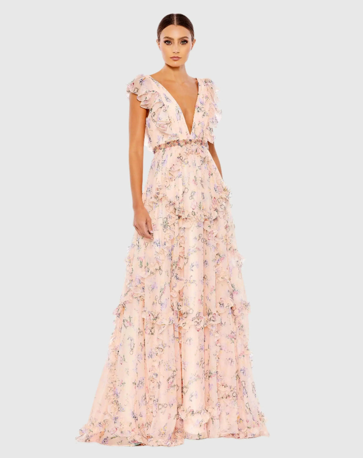 Women's Dress Floral - Ruffle Chiffon