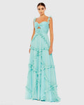 Women's Blue Dress Sleeveless - Blue Satin Ruched