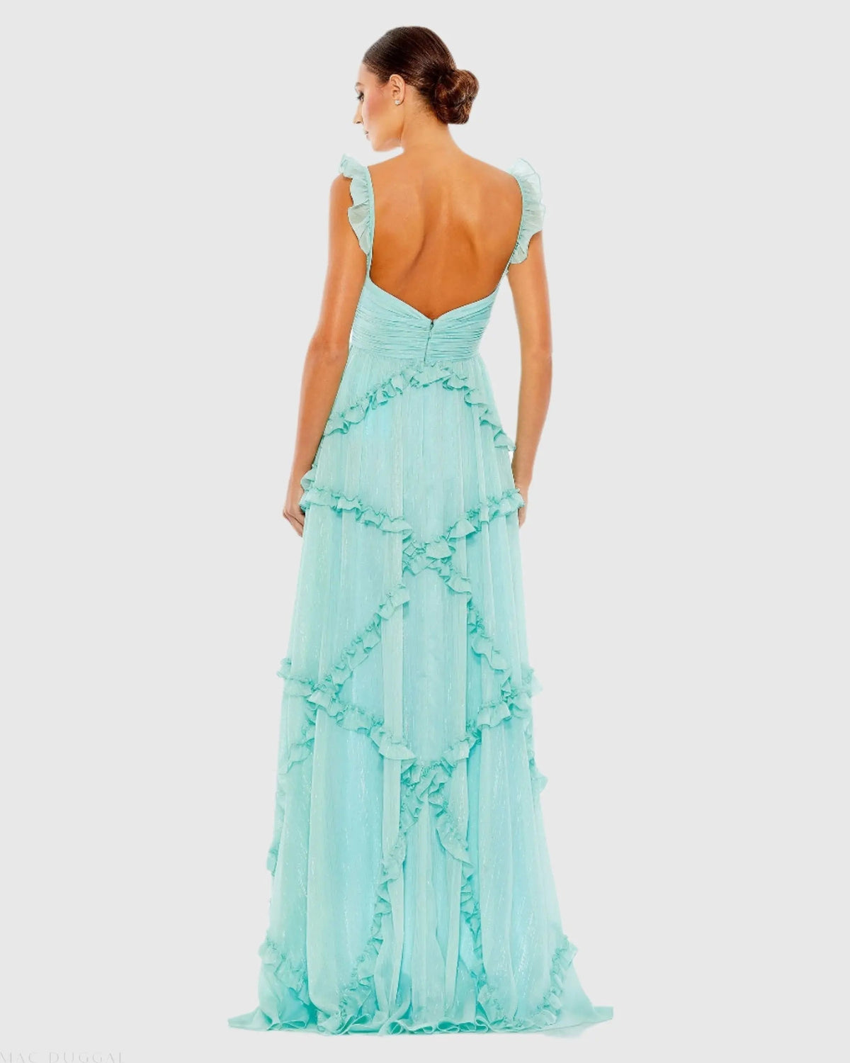 Women's Blue Dress Sleeveless - Blue Satin Ruched