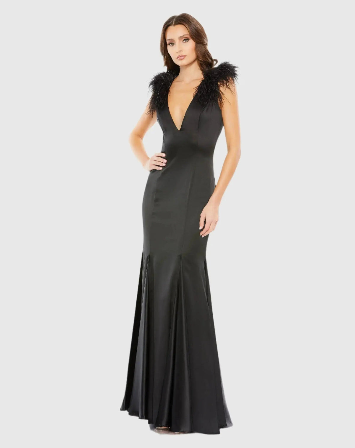 Women's Dress - Column Gown - Neck Column Gown