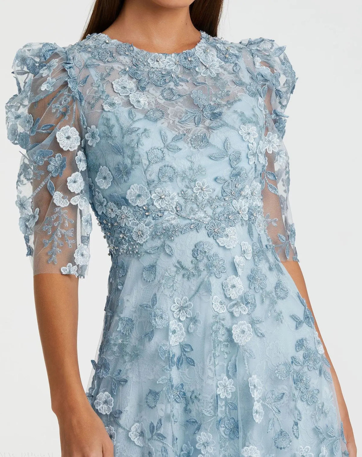Women's Blue Dress - Blue Lace Floral