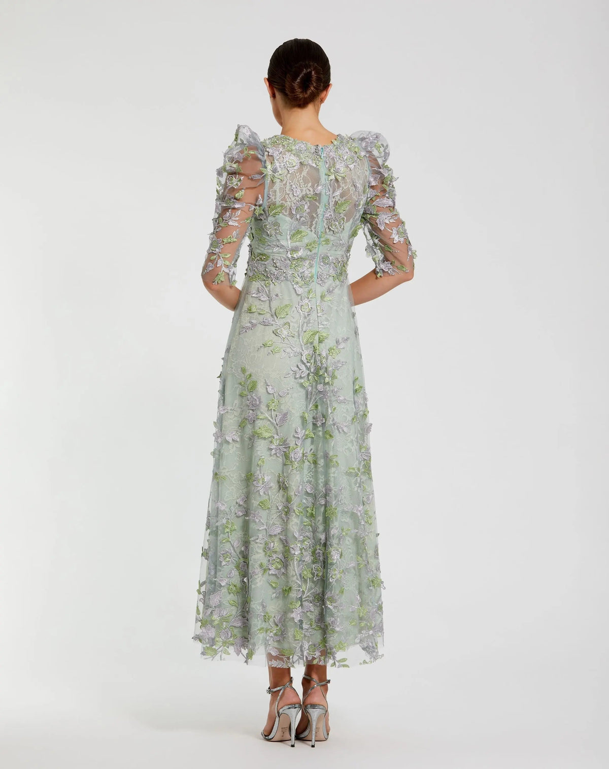 Women's Green Dress - Green Lace Floral