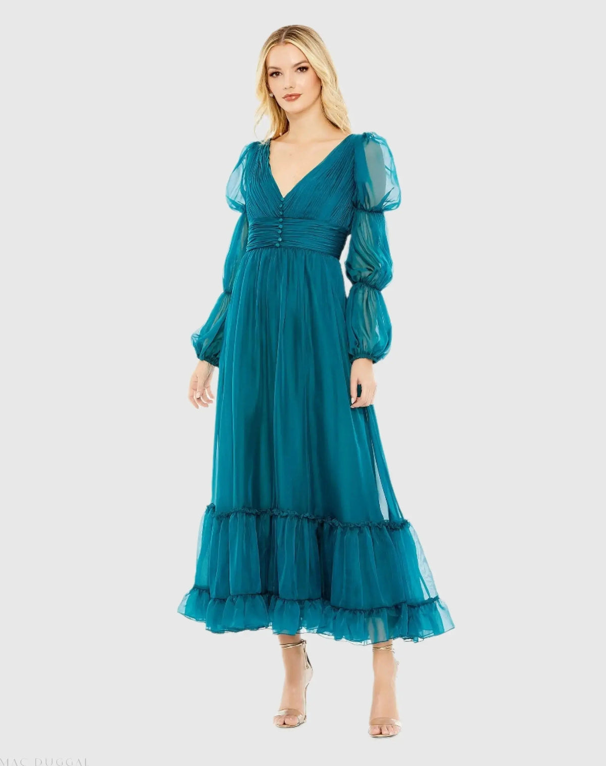 Women's Dress Ruched - Ruffle Pleated