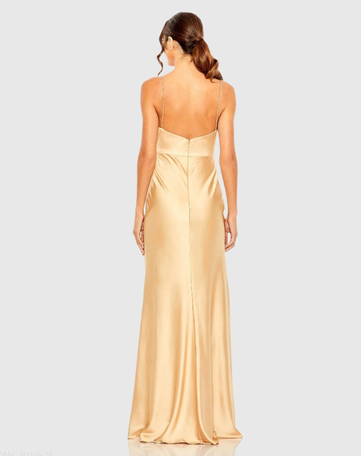 Women's Gold Dress - Black Satin Cutout