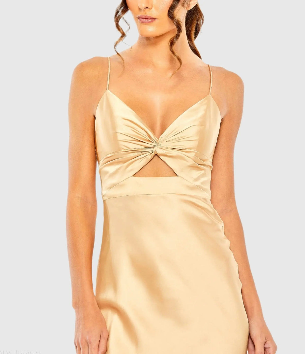 Women's Gold Dress - Black Satin Cutout