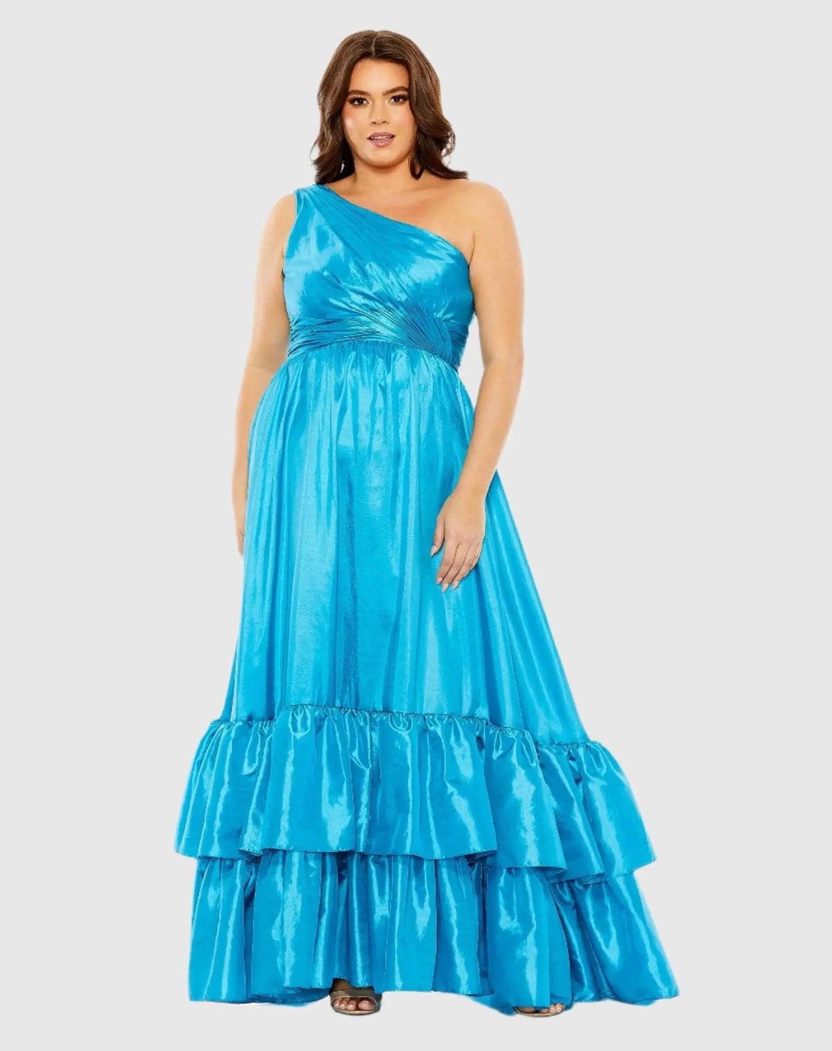 Women's Dress One Shoulder - Hem Gown - Ruffle Hem Gown