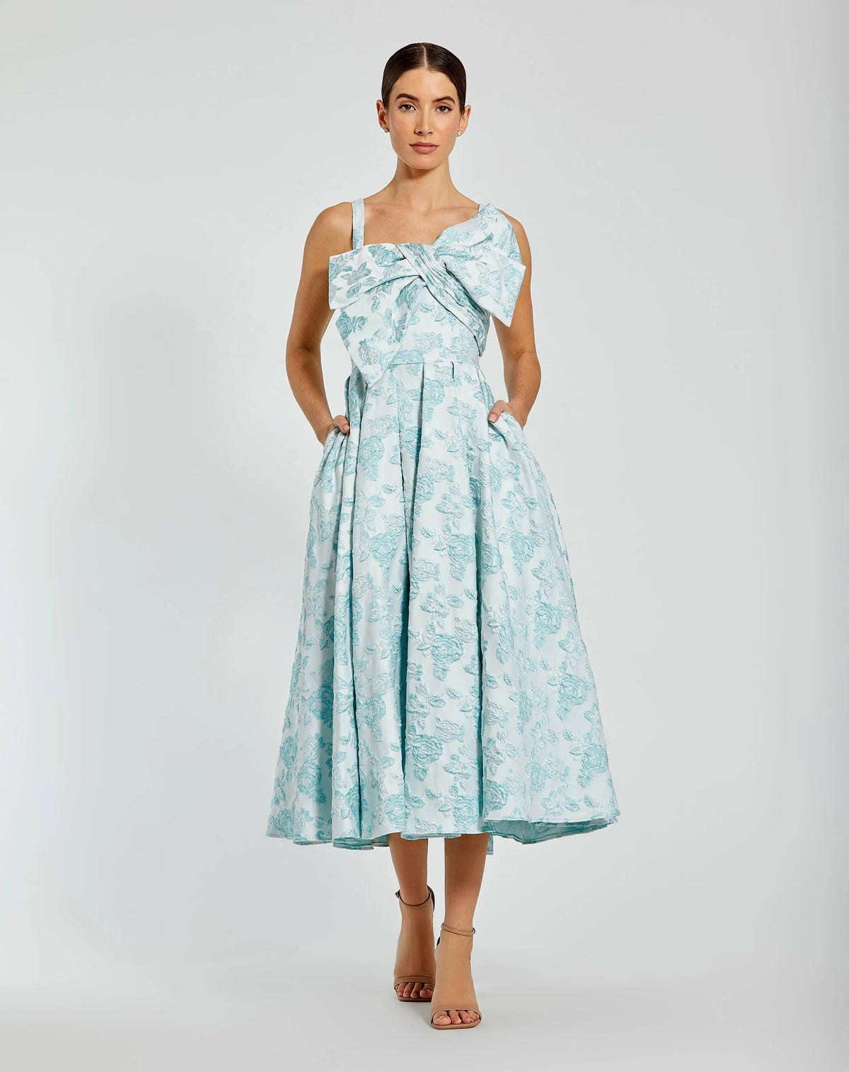 Women's Blue Dress Floral Sleeveless - Blue