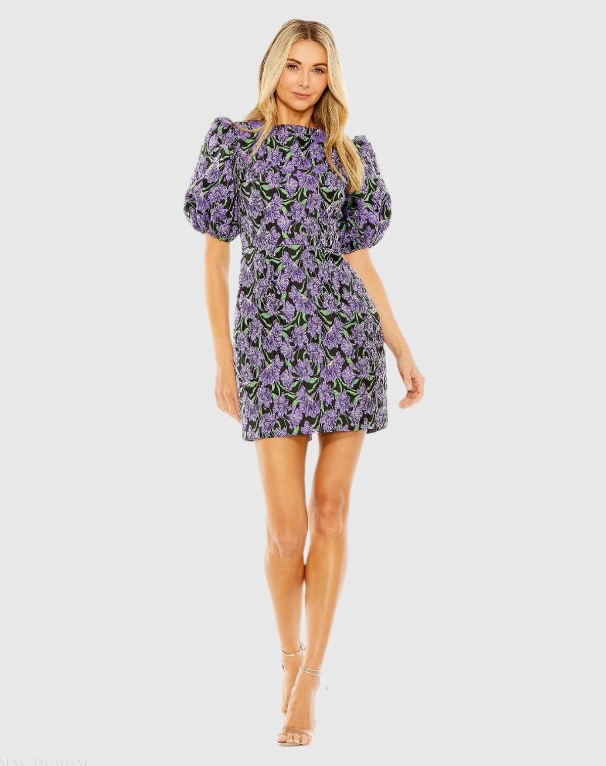Women's Black Mini Dress - Black Floral
