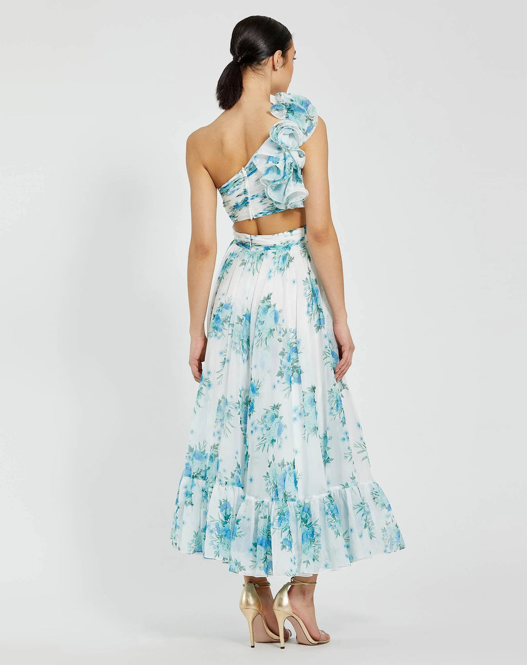 Women's White Midi Dress One Shoulder