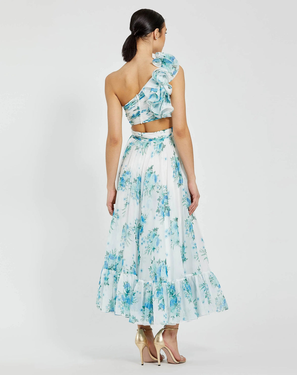 Women's White Midi Dress One Shoulder