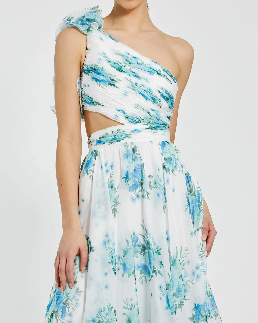Women's White Midi Dress One Shoulder