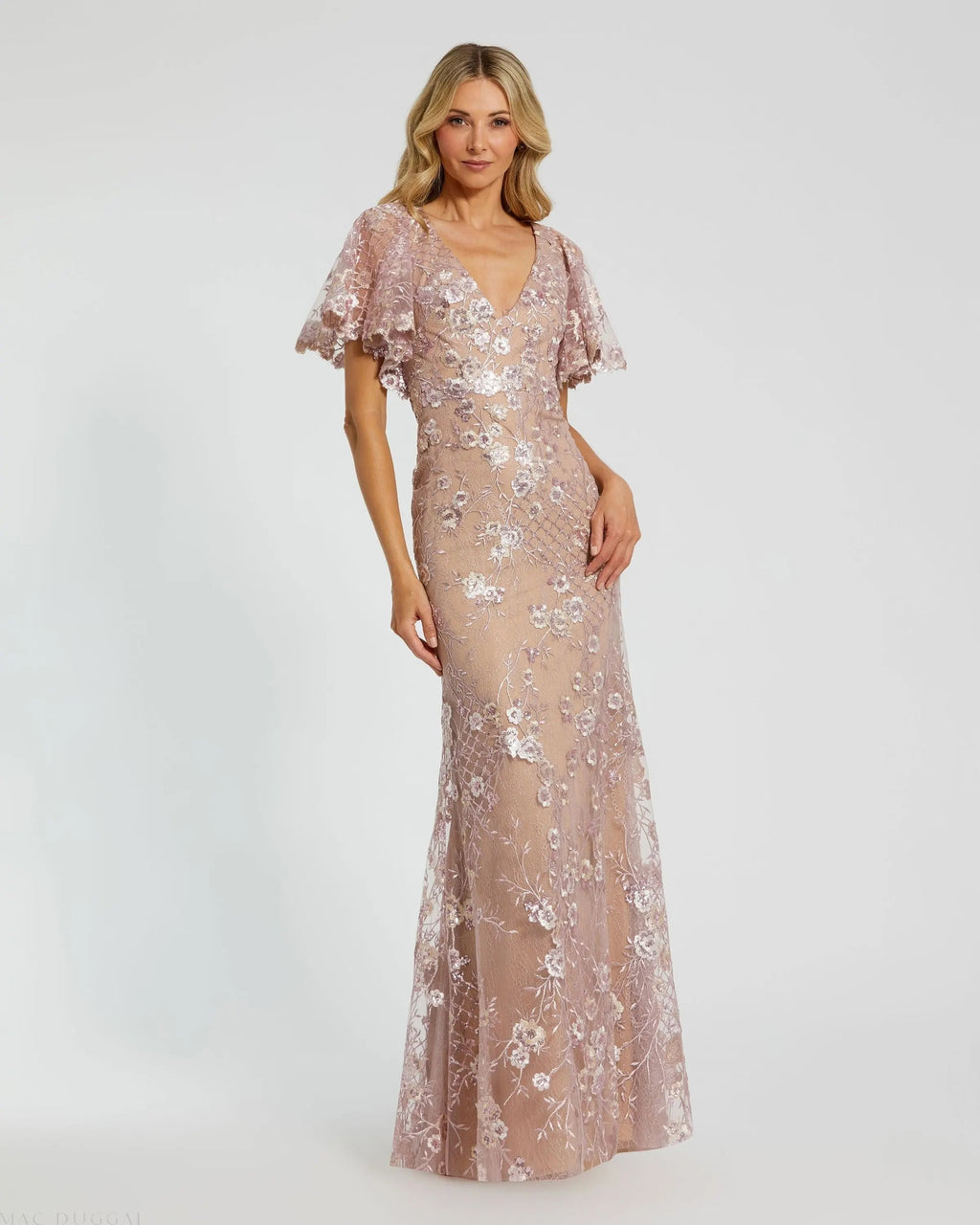 Women's Pink Dress Lace - Black Sequin Floral