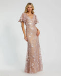 Women's Pink Dress Lace - Black Sequin Floral