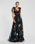 Women's Black Dress Floral - Black Lace Ruched
