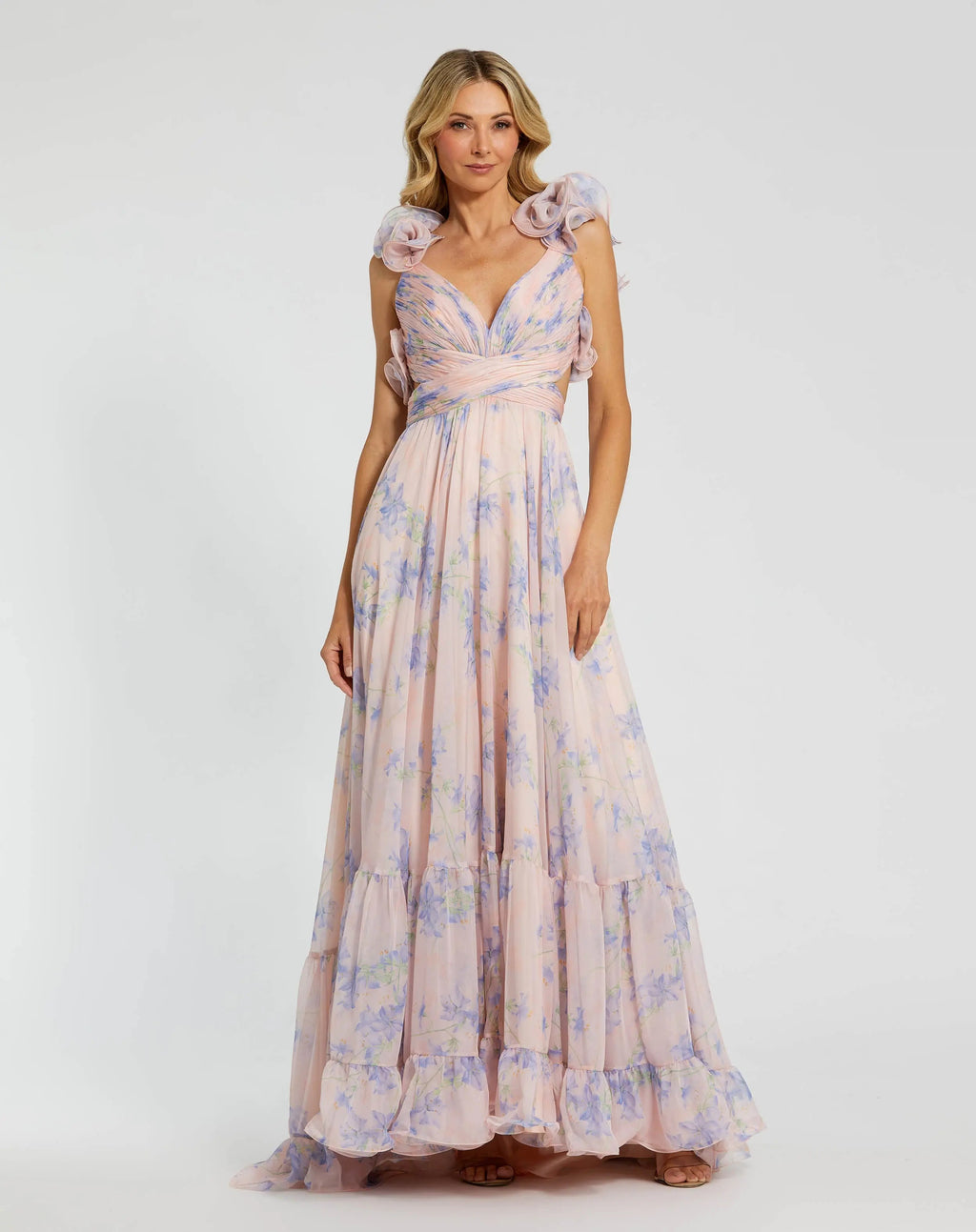 Women's Pink Dress Floral - Pink Lace Ruched