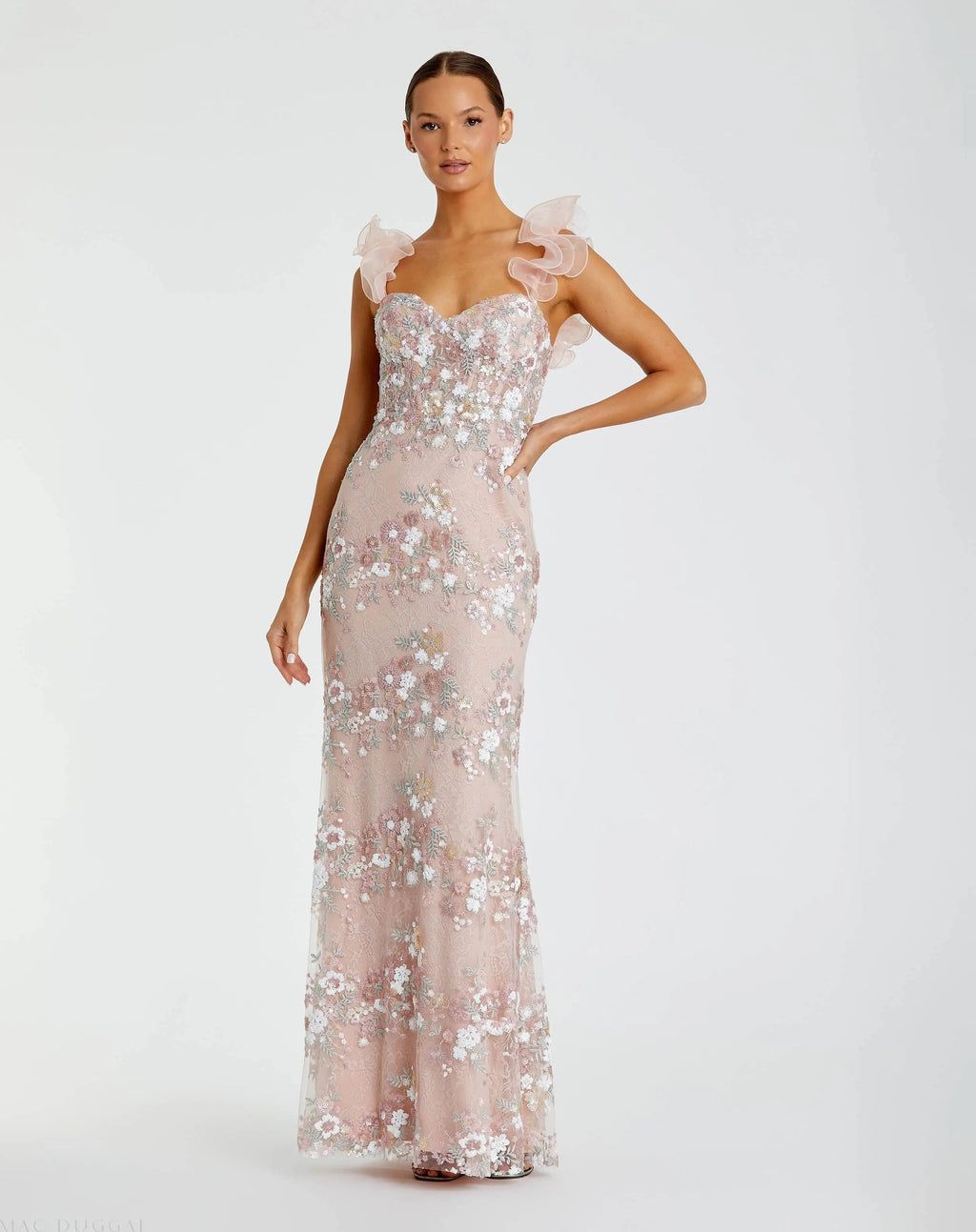 Women's Pink Dress Floral - Pink Lace Sequin