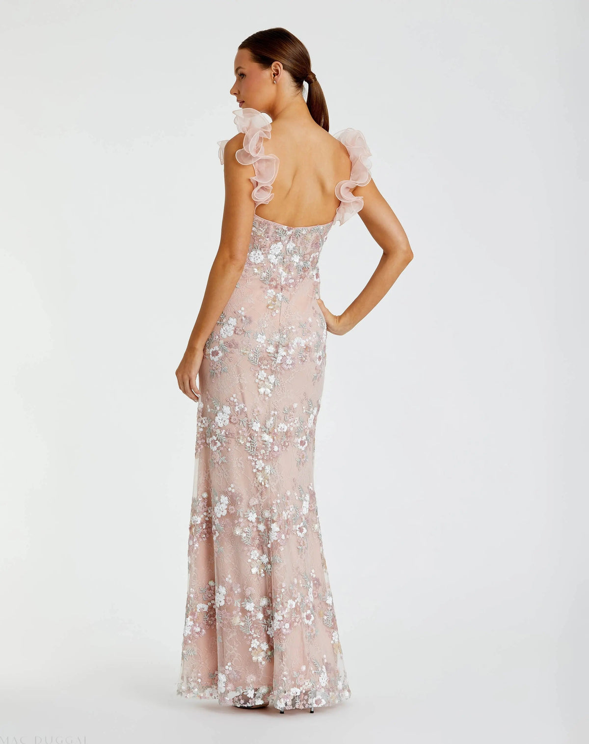 Women's Pink Dress Floral - Pink Lace Sequin