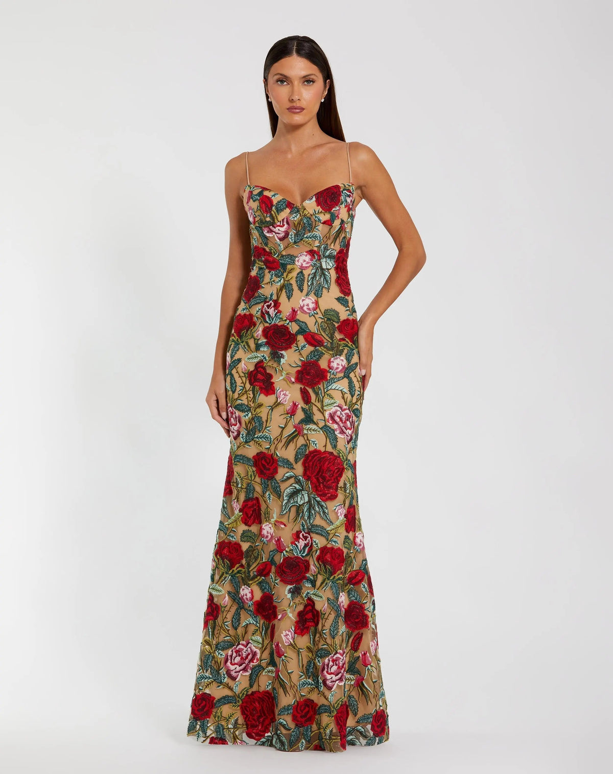 Women's Beige Dress Floral - Black