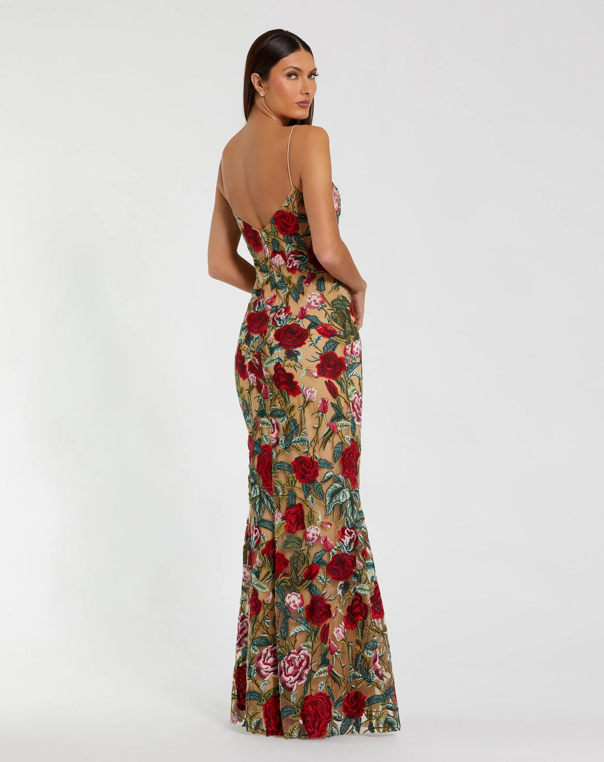 Women's Beige Dress Floral - Black