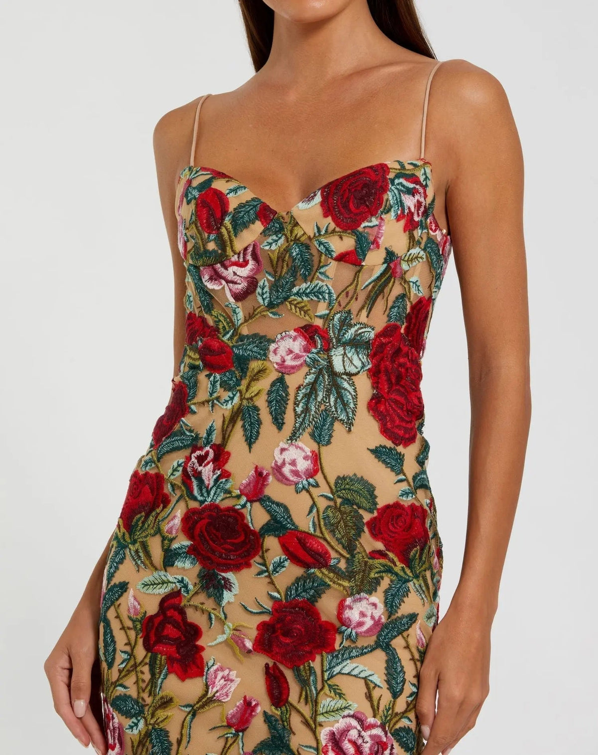 Women's Beige Dress Floral - Black