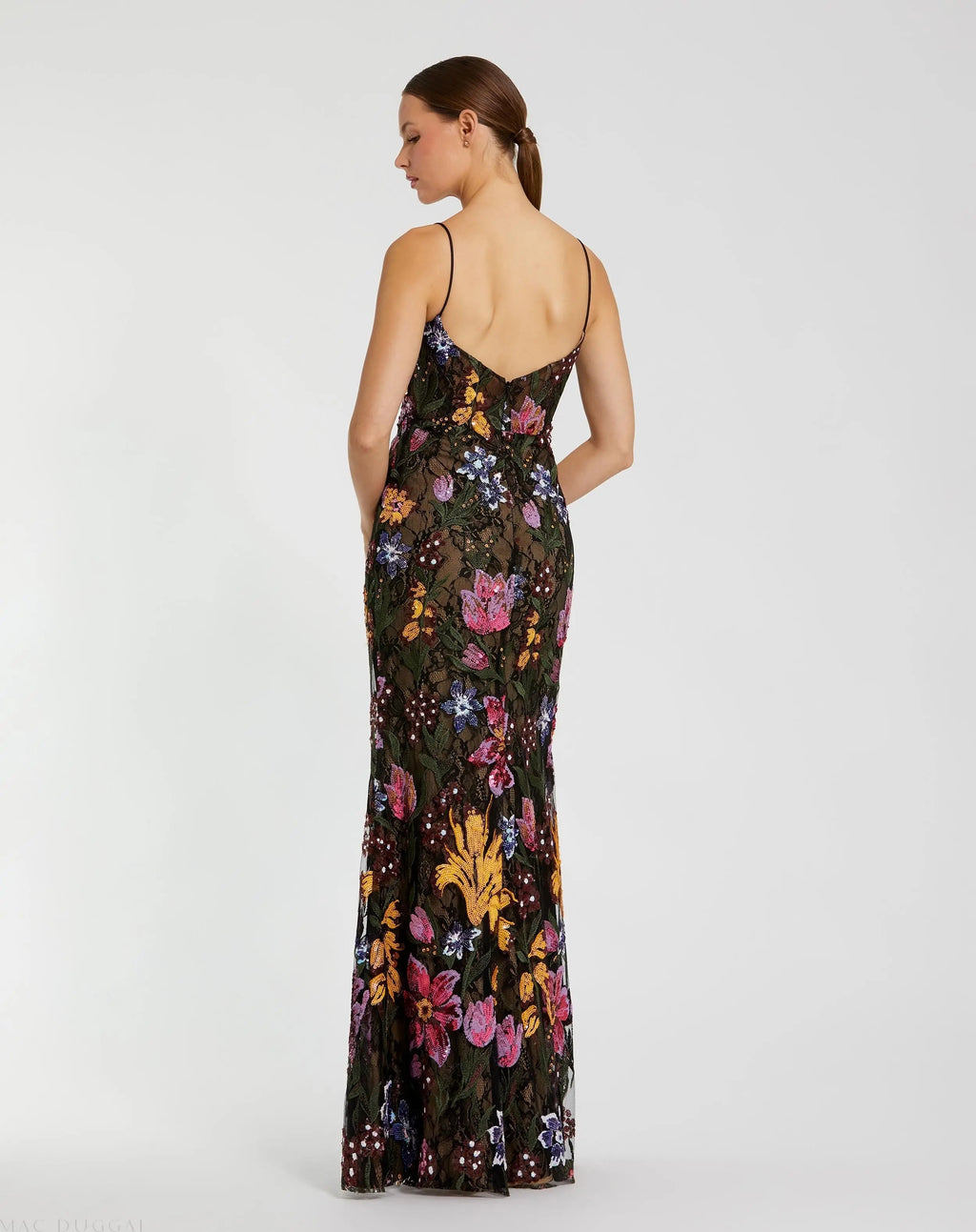 Women's Black Dress Floral - Black Lace Sequin