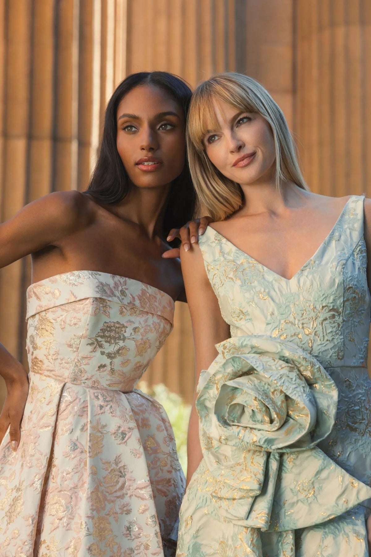 Women's White Midi Dress Floral Strapless - White