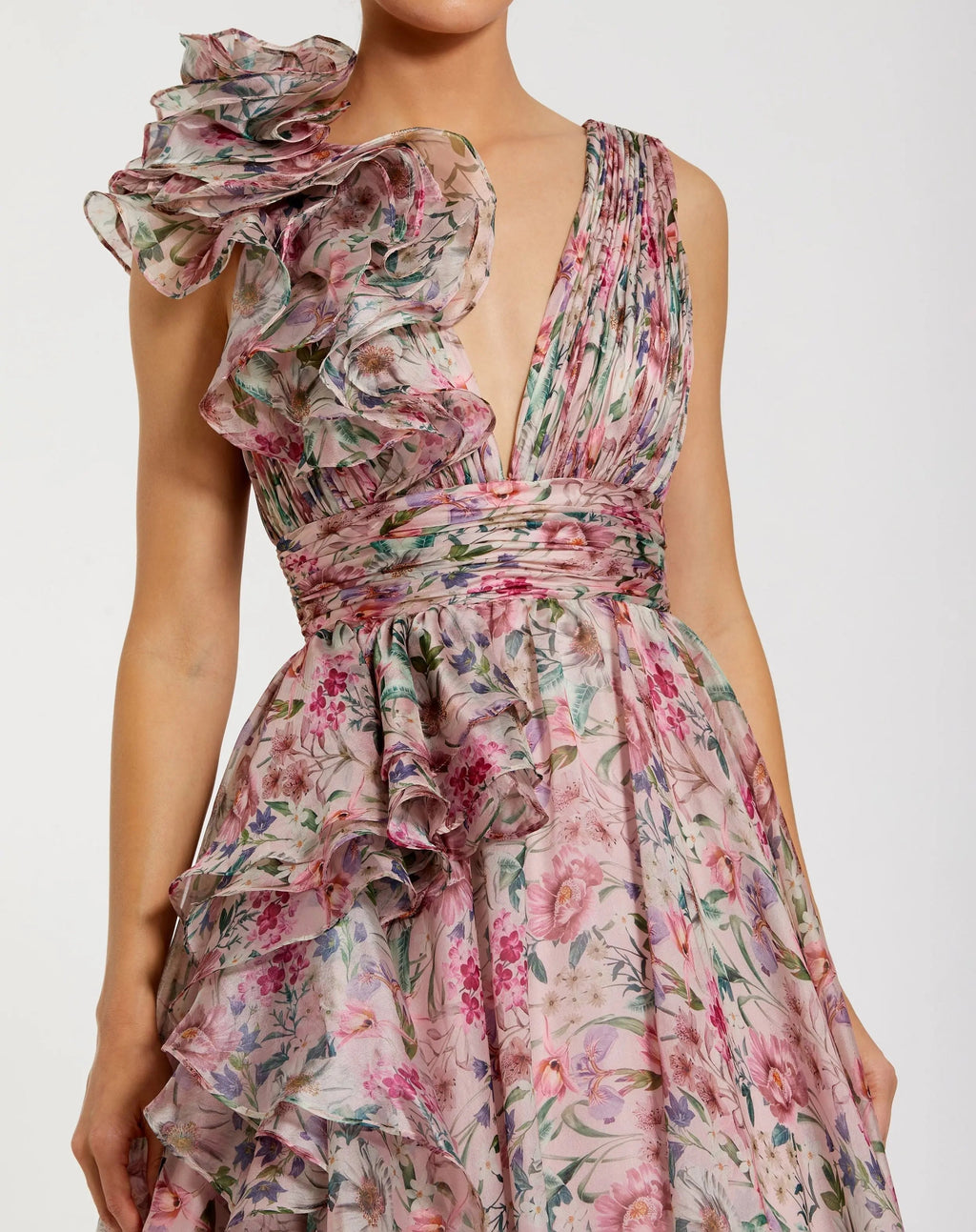 Women's Pink Dress Floral Sleeveless - 68947