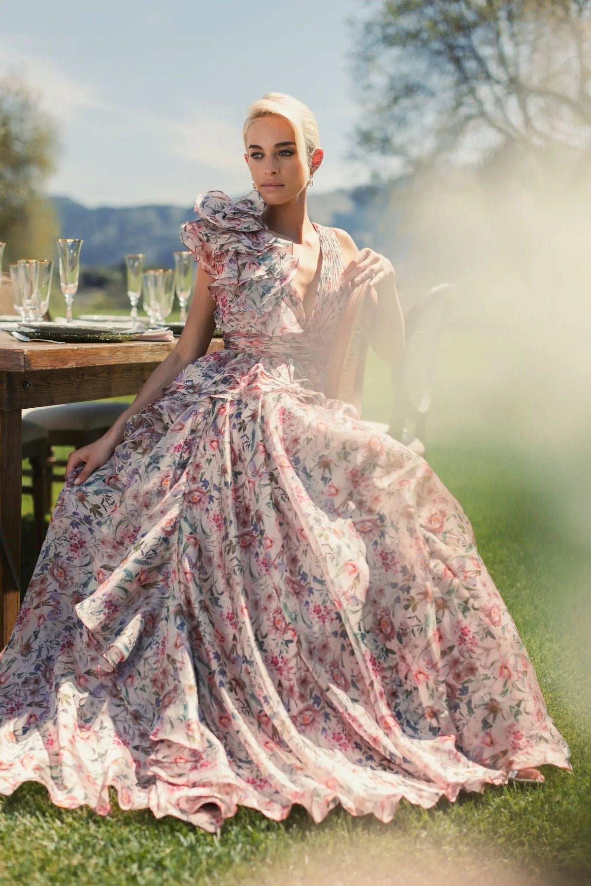 Women's Pink Dress Floral Sleeveless - 68947