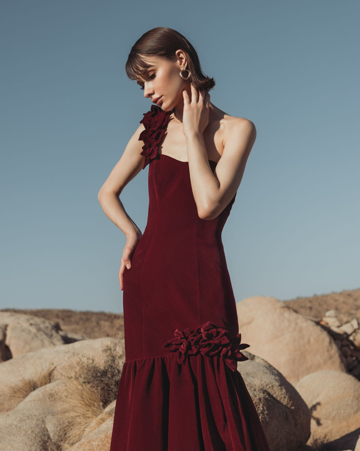 Women's Dress One Shoulder Velvet
