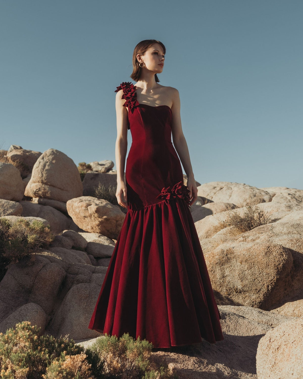 Women's Dress One Shoulder Velvet